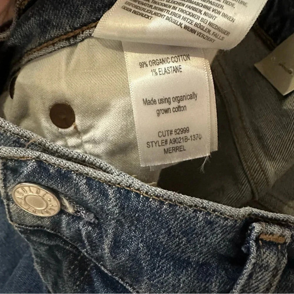 Agolde Merrel Mid-Rise Straight Leg Medium/Dark Wash Denim Jeans Size 31 NWT - Picture 7 of 9